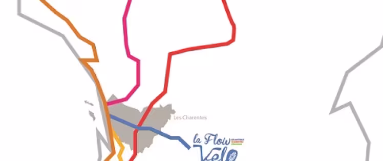 Carte des itinéraires connectés à La Flow Vélo