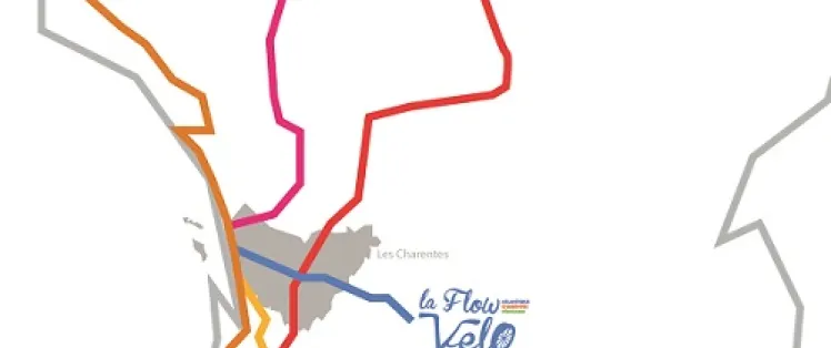 Carte des itinéraires connectés à La Flow Vélo
